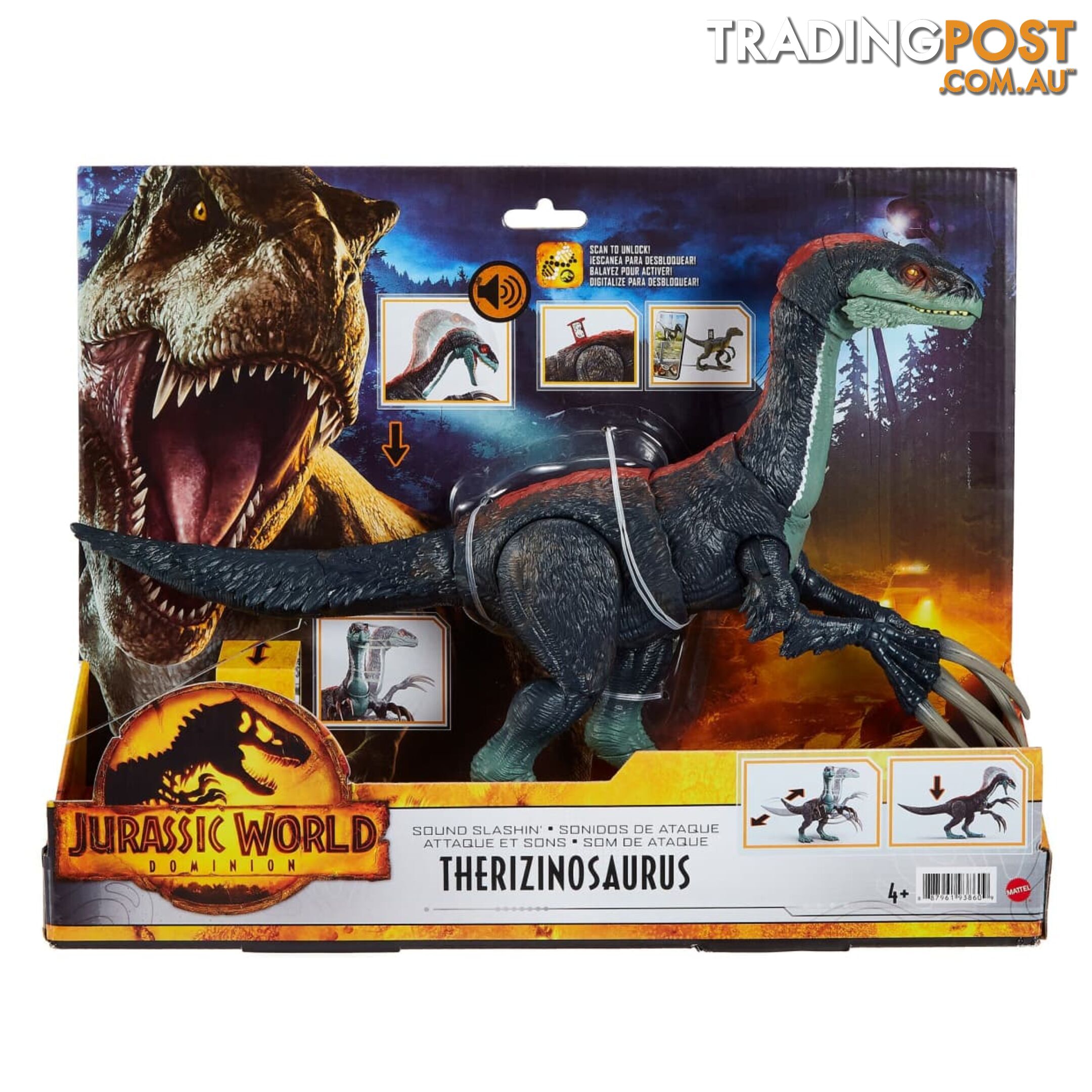 Jurassic World Dominion Dinosaur Figure Sound Slashin Therizinosaurus - Magwd65 - 887961938609