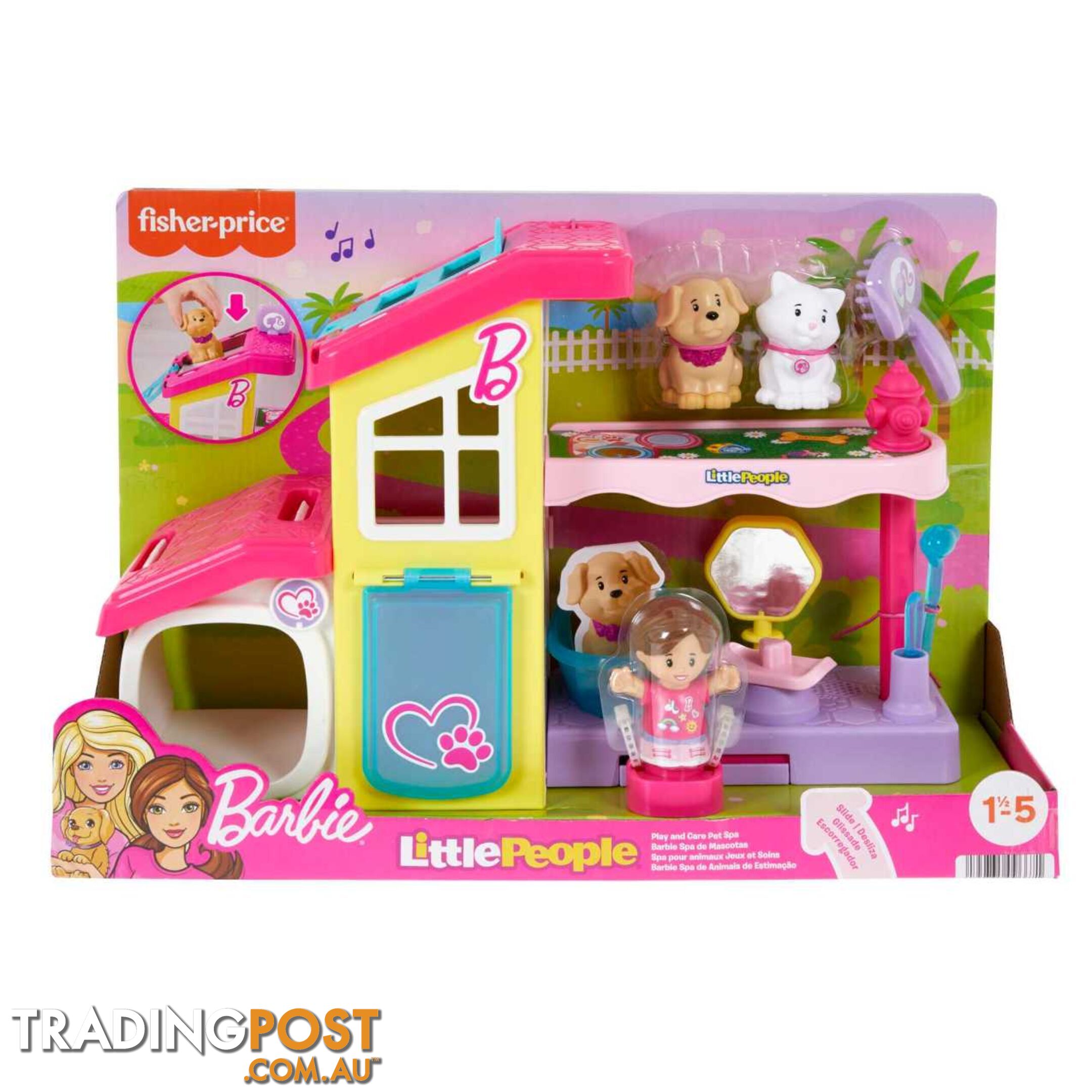 Barbie® Play and Care Pet Spa by Little People® - Mahjw76 - 194735096671