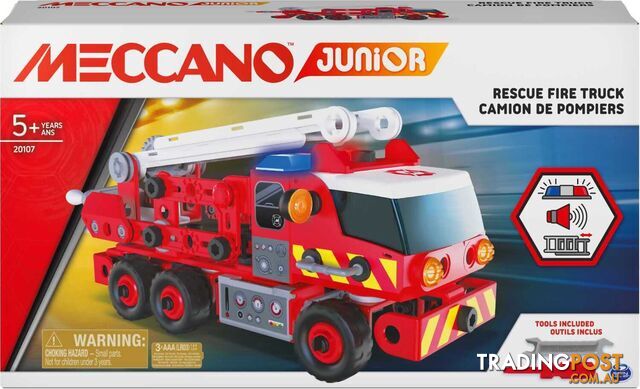 Meccano Junior - Meccano Junior Rescue Fire Truck With Lights And Sounds Steam Building Kit For Kids Aged 5 And Up - Spin Master - Si6056415 - 778988137109