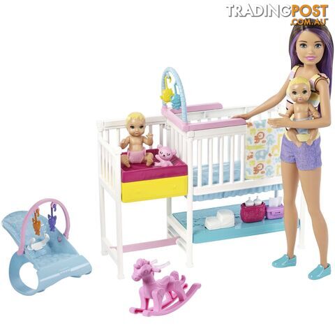 Barbie Skipper Babysitters Inc Nap N Nurture Nursery Dolls And Playset  Mattel Gfl38 - 887961764918