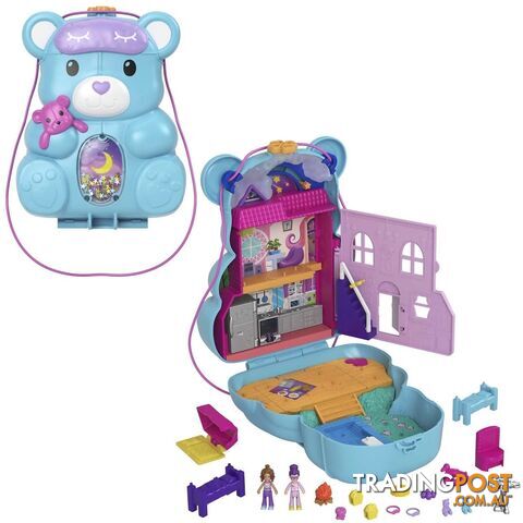 Polly Pocket -teddy Bear Purse Compact 2 Micro Dolls 16 Accessories Pop & Swap Peg Feature 4 & Up - Mattel - Mahgc39 - 194735048274