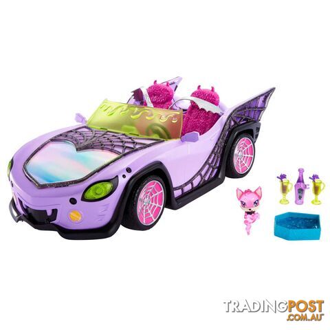 Monster High - Toy Car Ghoul Mobile With Pet and Cooler Accessories - Mahhk63 - 194735069828