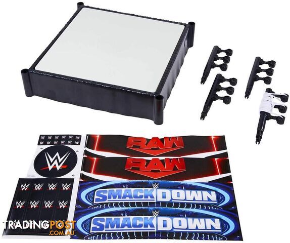 Wwe - Wwe Superstar Ring Playset With Spring-loaded Mat & 4 Event Apron Stickers (14-inch) - Mattel - Mahln13 - 194735115549
