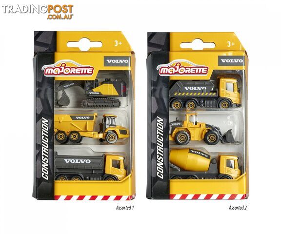 Majorette - Volvo Construction 3 Pce Set Assorted - Rpmj63217 - 3467452063200