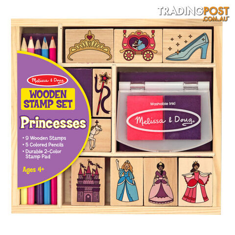 Melissa & Doug - Wooden Stamp Set - Princesses - Mdmnd2418 - 000772024181