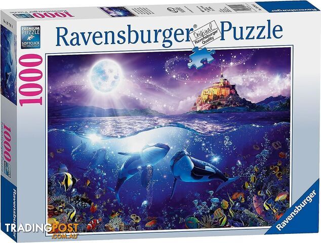 Ravensburger - Whales In Moonlig Jigsaw Puzzle 1000pc - Mdrb19791 - 4005556197910