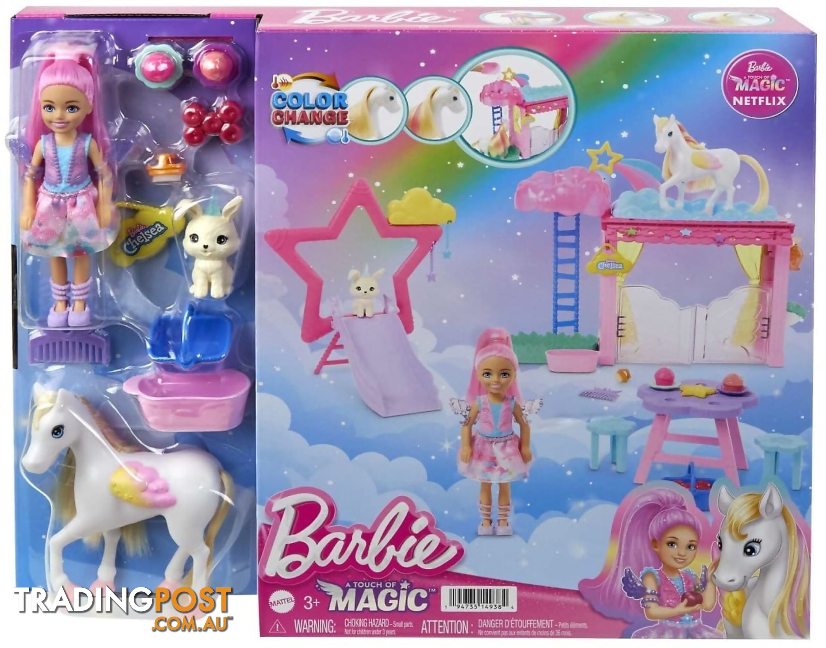 Barbie - A Touch Of Magic Chelsea Doll Playset With Baby Pegasus Winged Horse Toys - Mattel - Mahnt67 - 194735149384