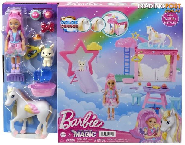 Barbie - A Touch Of Magic Chelsea Doll Playset With Baby Pegasus Winged Horse Toys - Mattel - Mahnt67 - 194735149384