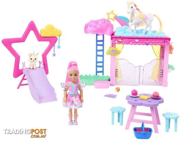 Barbie - A Touch Of Magic Chelsea Doll Playset With Baby Pegasus Winged Horse Toys - Mattel - Mahnt67 - 194735149384