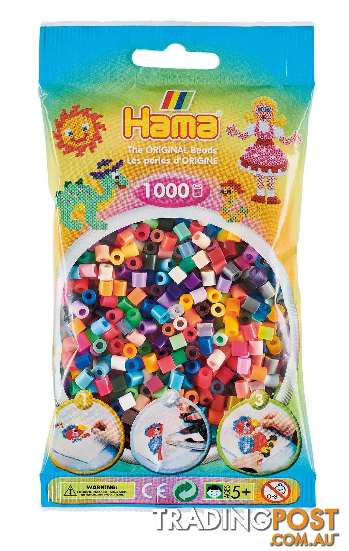 Hama - Beads 1000 Pieces Bag All Colours - Gdhama - 20768 - 028178207687