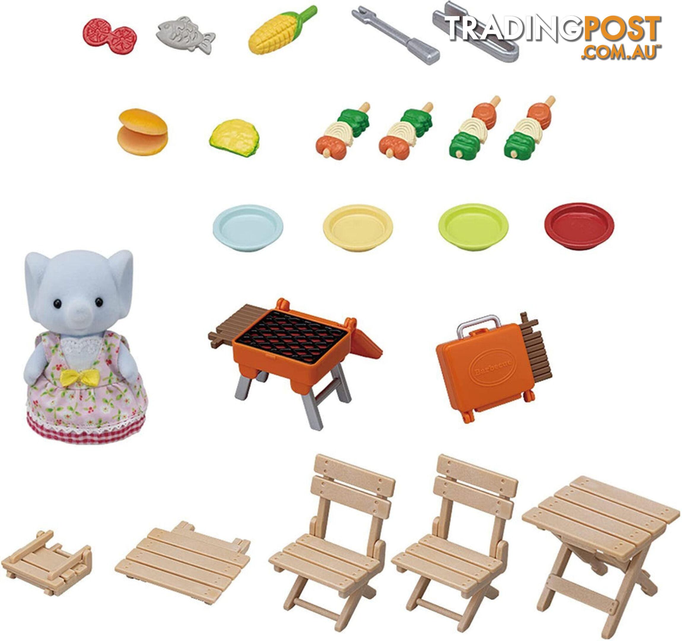 Sylvanian Families - Bbq Picnic Set With Elephant Girl - Mdsf5640 - 5054131056400