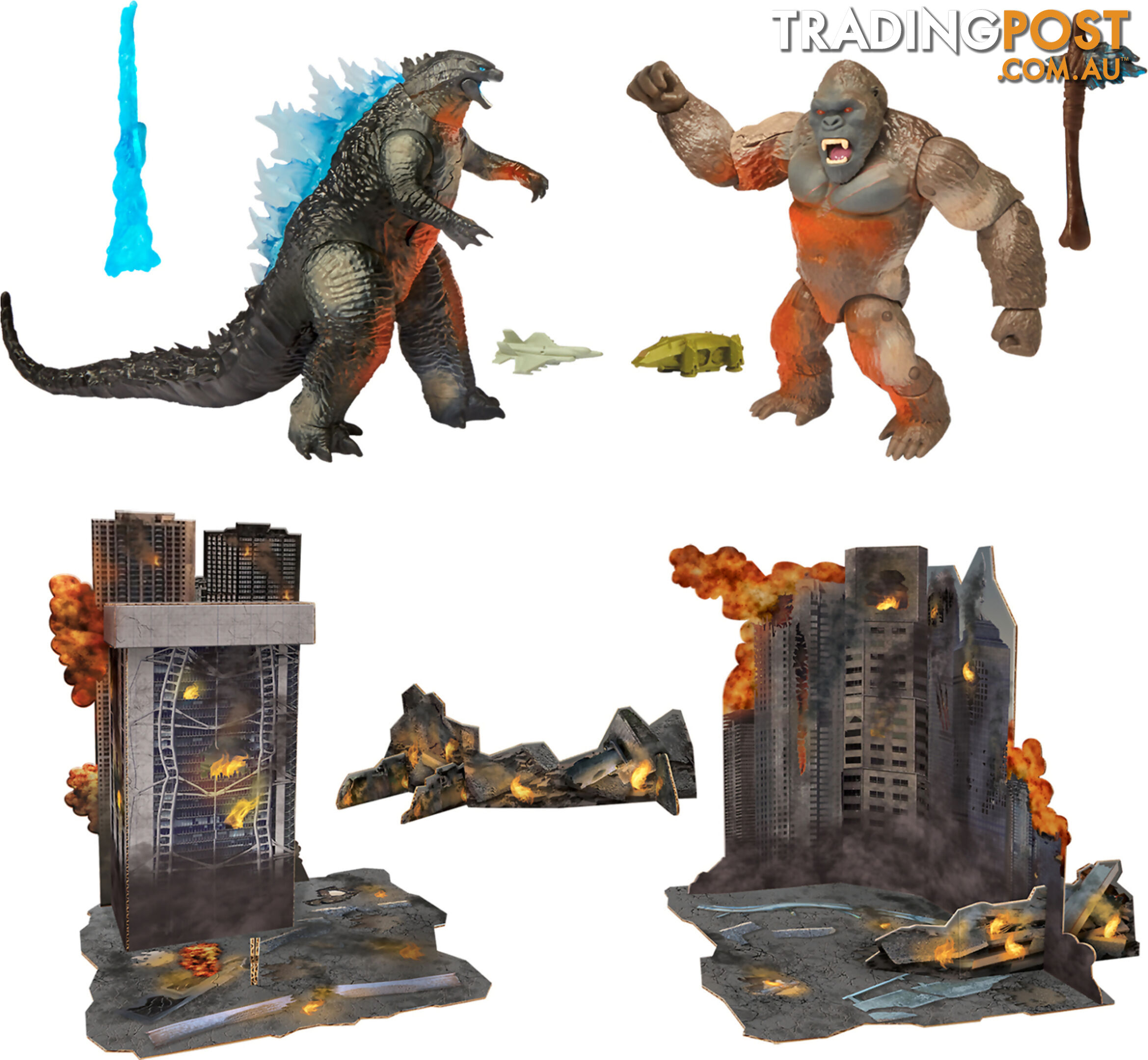 Monsterverse - Godzilla Vs Kong - City Battle 6'' Figures & Diorama Set - Hs35299 - 043377352990