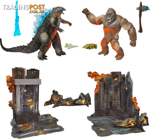 Monsterverse - Godzilla Vs Kong - City Battle 6'' Figures & Diorama Set - Hs35299 - 043377352990