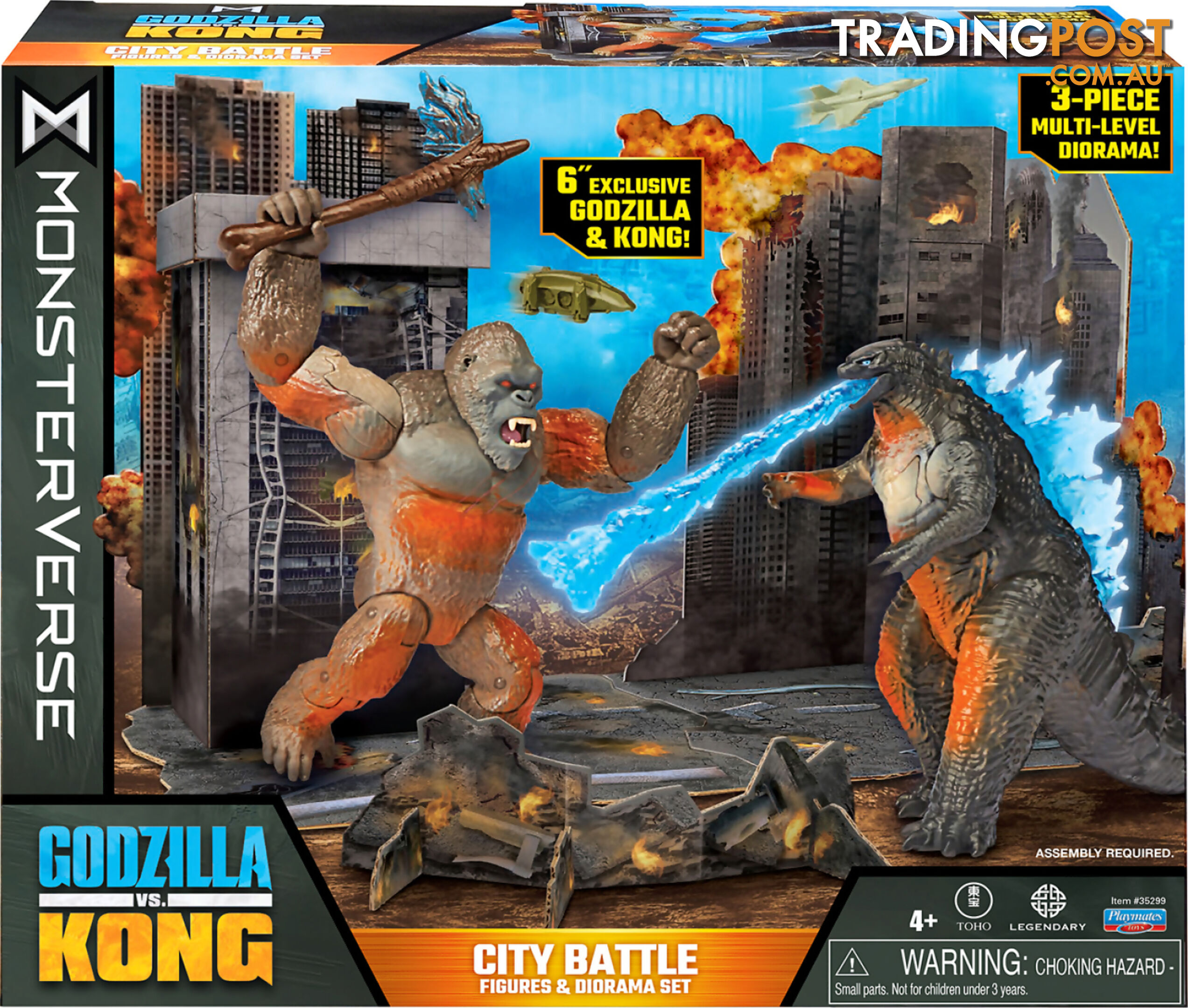 Monsterverse - Godzilla Vs Kong - City Battle 6'' Figures & Diorama Set - Hs35299 - 043377352990