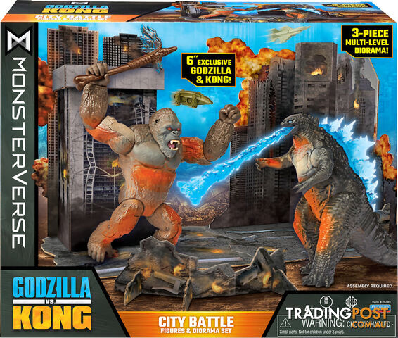 Monsterverse - Godzilla Vs Kong - City Battle 6'' Figures & Diorama Set - Hs35299 - 043377352990