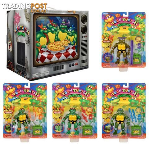 Tmnt - Teenage Mutant Ninja Turtles 1993 4.5'' Toon Turtles Bundle 4pk - Hs81210 - 043377812104