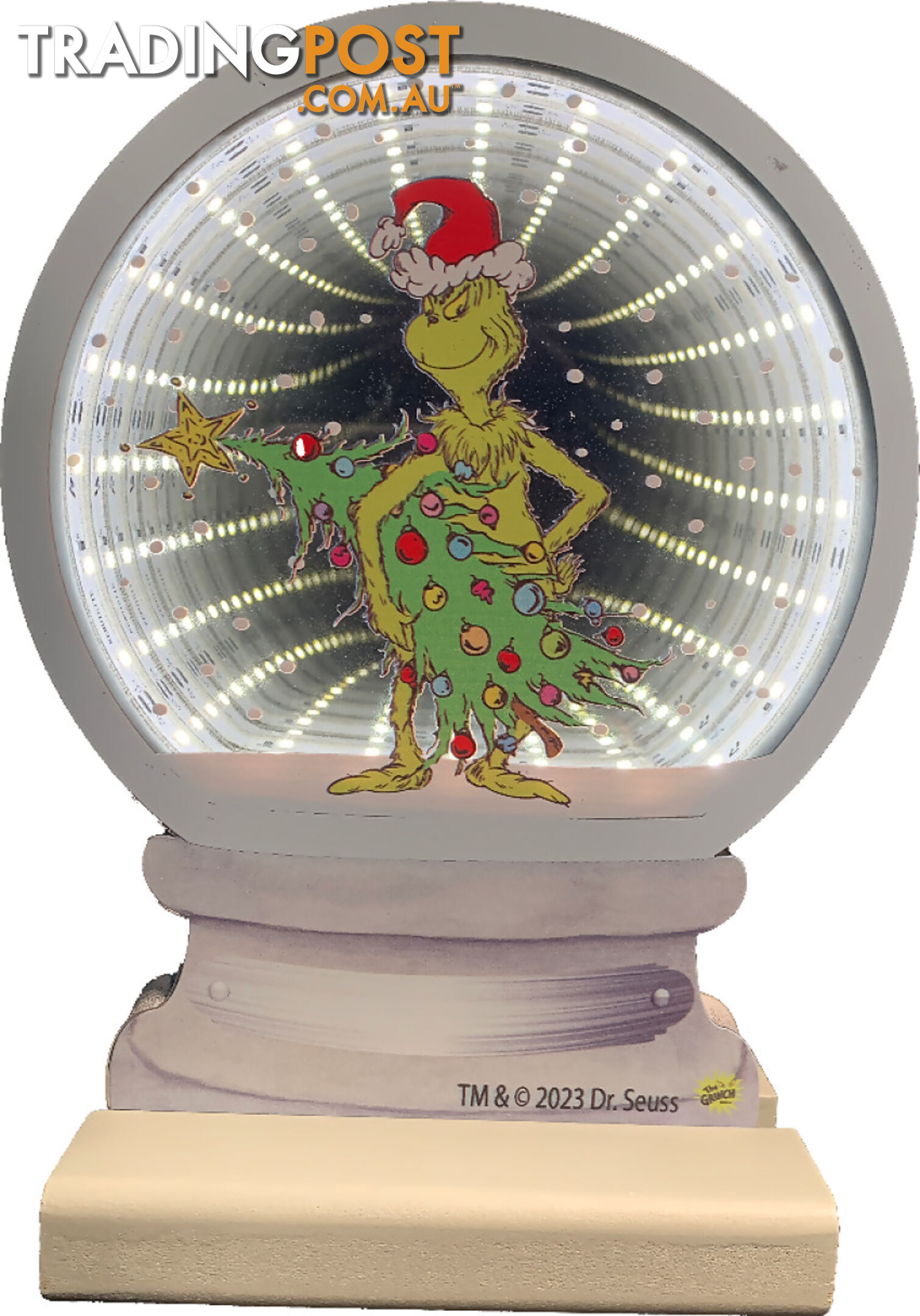 Cotton Candy - Xmas 20cm Infinity Electronic Snow Globe Dr. Seuss Grinch & Tree - Ccxgr101inf - 9353468019192