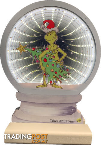 Cotton Candy - Xmas 20cm Infinity Electronic Snow Globe Dr. Seuss Grinch & Tree - Ccxgr101inf - 9353468019192