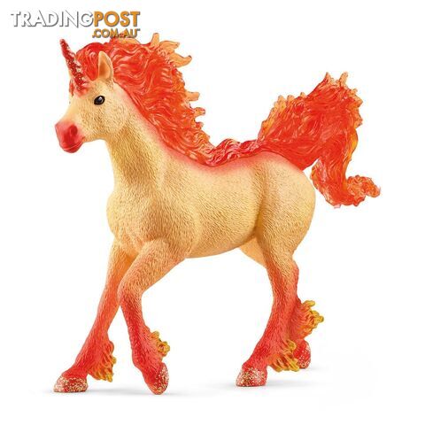 Schleich - Elementa Fire Unicorn Stallion Horse Figurine - Mdsc70756 - 4059433672373