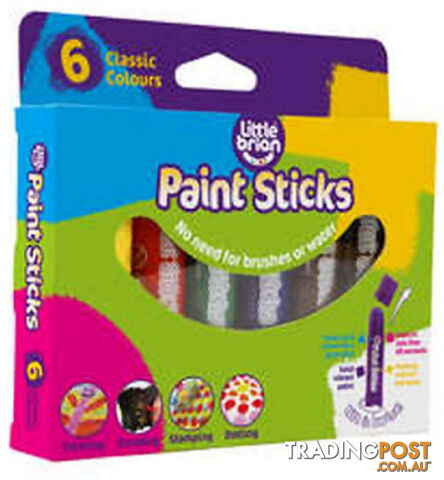 Little Brian - Paint Sticks Classic Colours 6 Pack - Mdltb100 - 5051170611157
