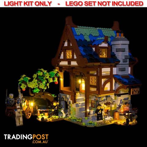 LIGHT KIT for LEGO Medieval Blacksmith 21325 - Light My Bricks - 744109767197