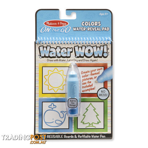 Melissa & Doug - Water Wow! - Colors & Shapes Water Reveal Pad - On The Go Travel Activity Mdmnd9444 - 0000772094443