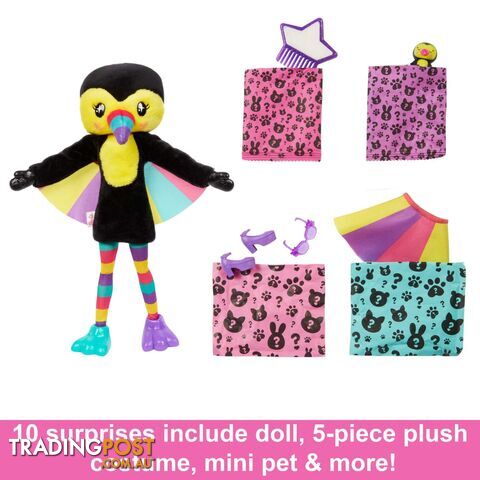 Barbie Cutie Reveal Doll And Accessories Jungle Series Toucan-themed Small Doll Set - Mahkr00 - 194735106967