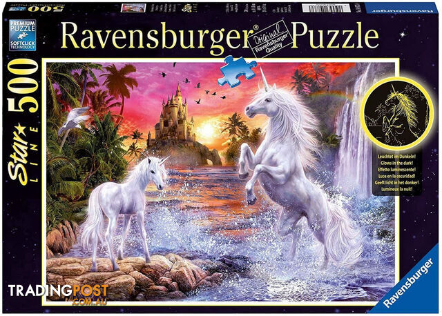 Ravensburger - Unicorns At The River Starline Jigsaw Puzzle 500pc - Mdrb14873 - 4005556148738