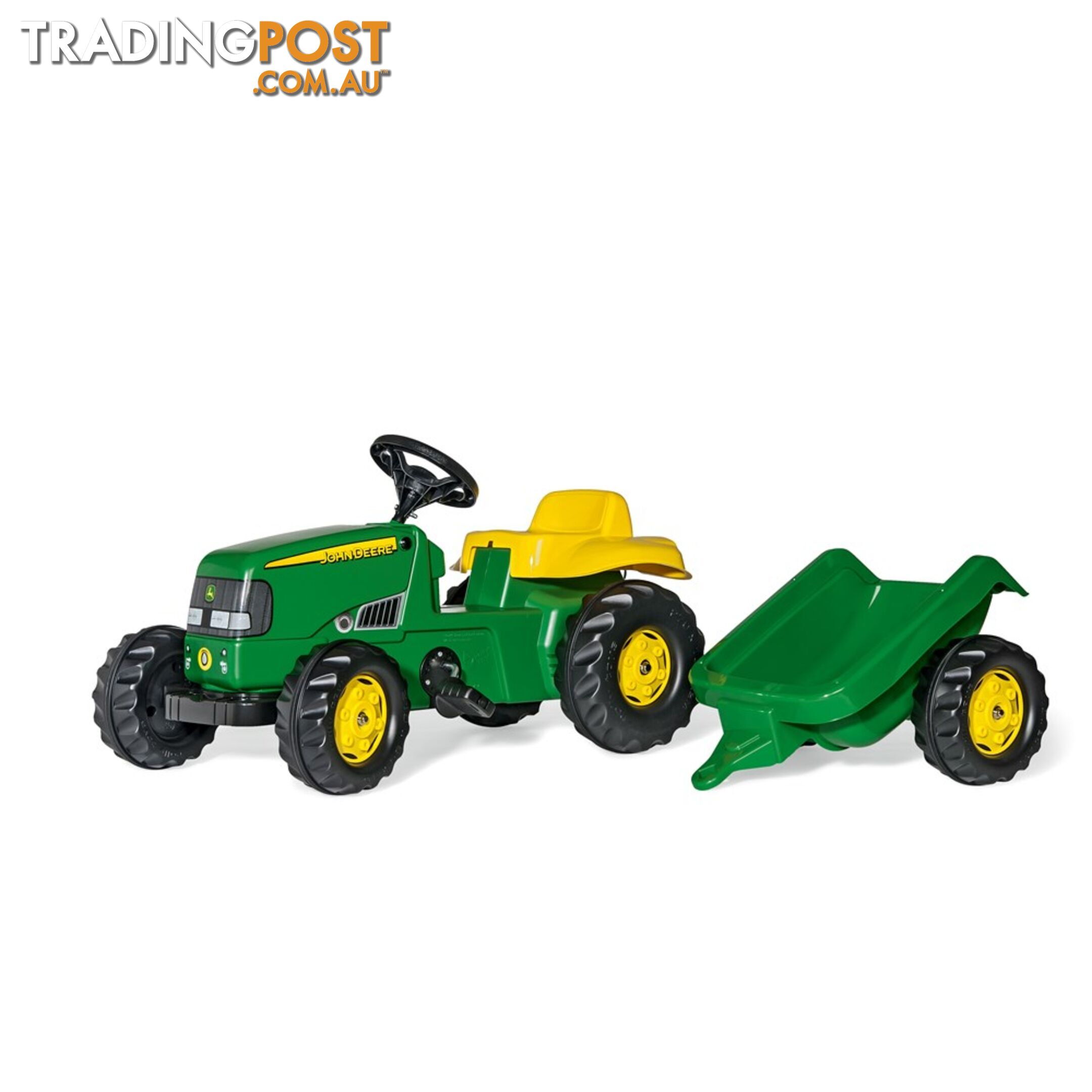 John Deere - Tomy Classic Ride On Tractor With Trailer - ROLLY KID - Lcrt012190 - 4006485012190