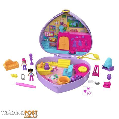 Polly Pocket - Art Studio Compact Starring Shaniâ„¢ Mattel - Mahgt15 - 194735057016