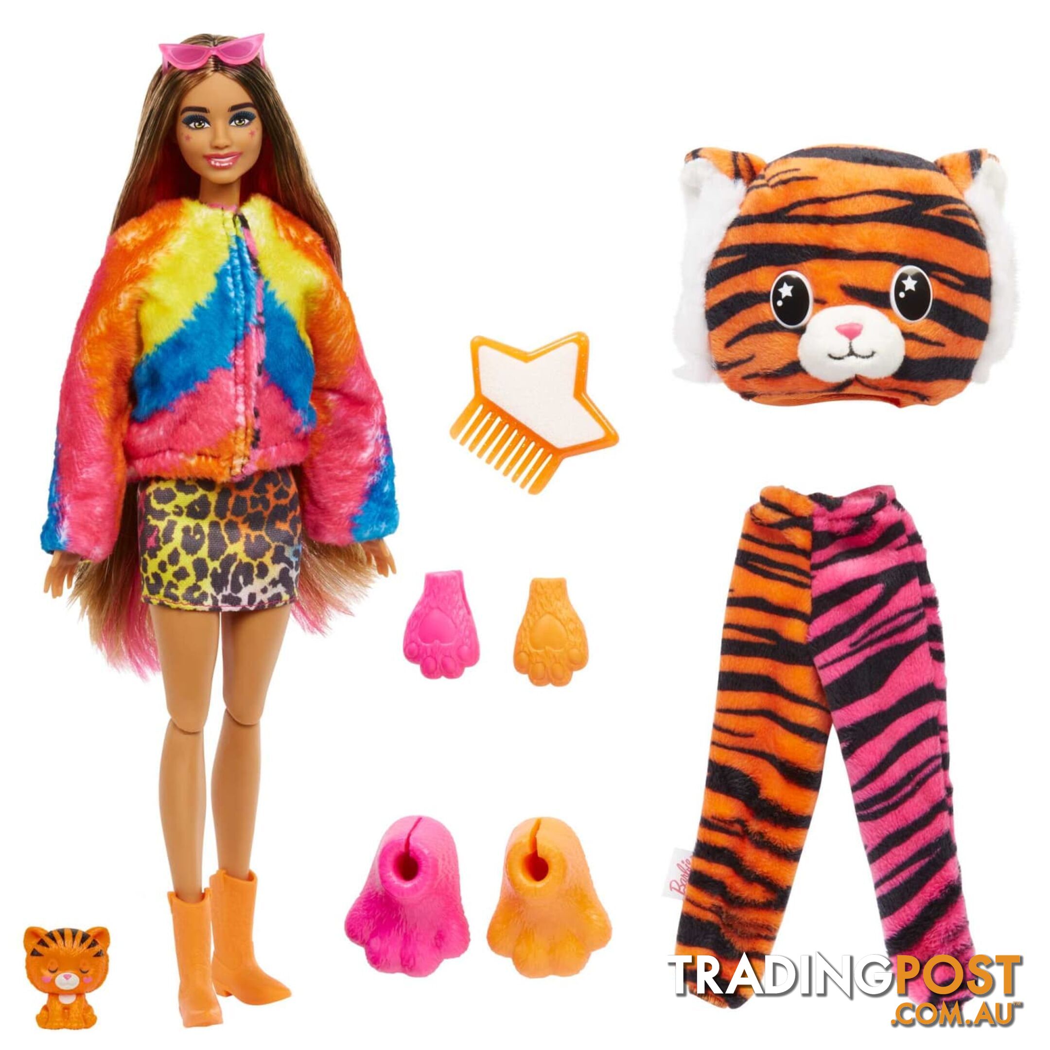 Barbie Cutie Reveal Chelsea Doll And Accessories Jungle Series Tiger-themed Small Doll Set - Mahkp99 - 194735106561