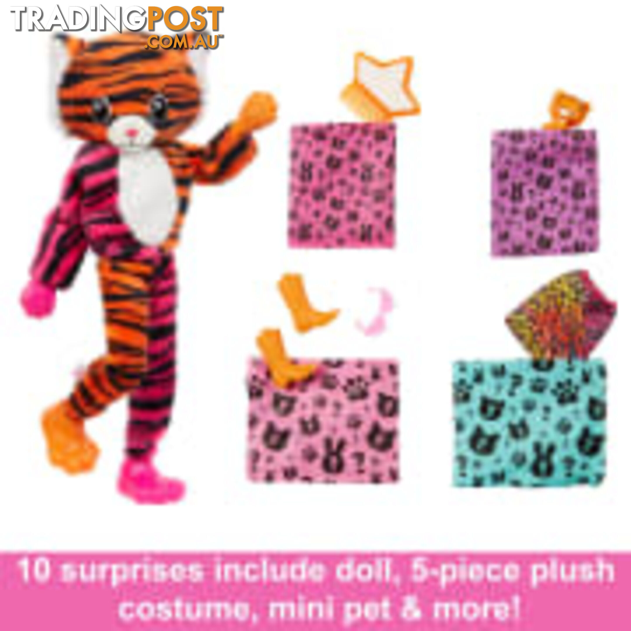 Barbie Cutie Reveal Chelsea Doll And Accessories Jungle Series Tiger-themed Small Doll Set - Mahkp99 - 194735106561