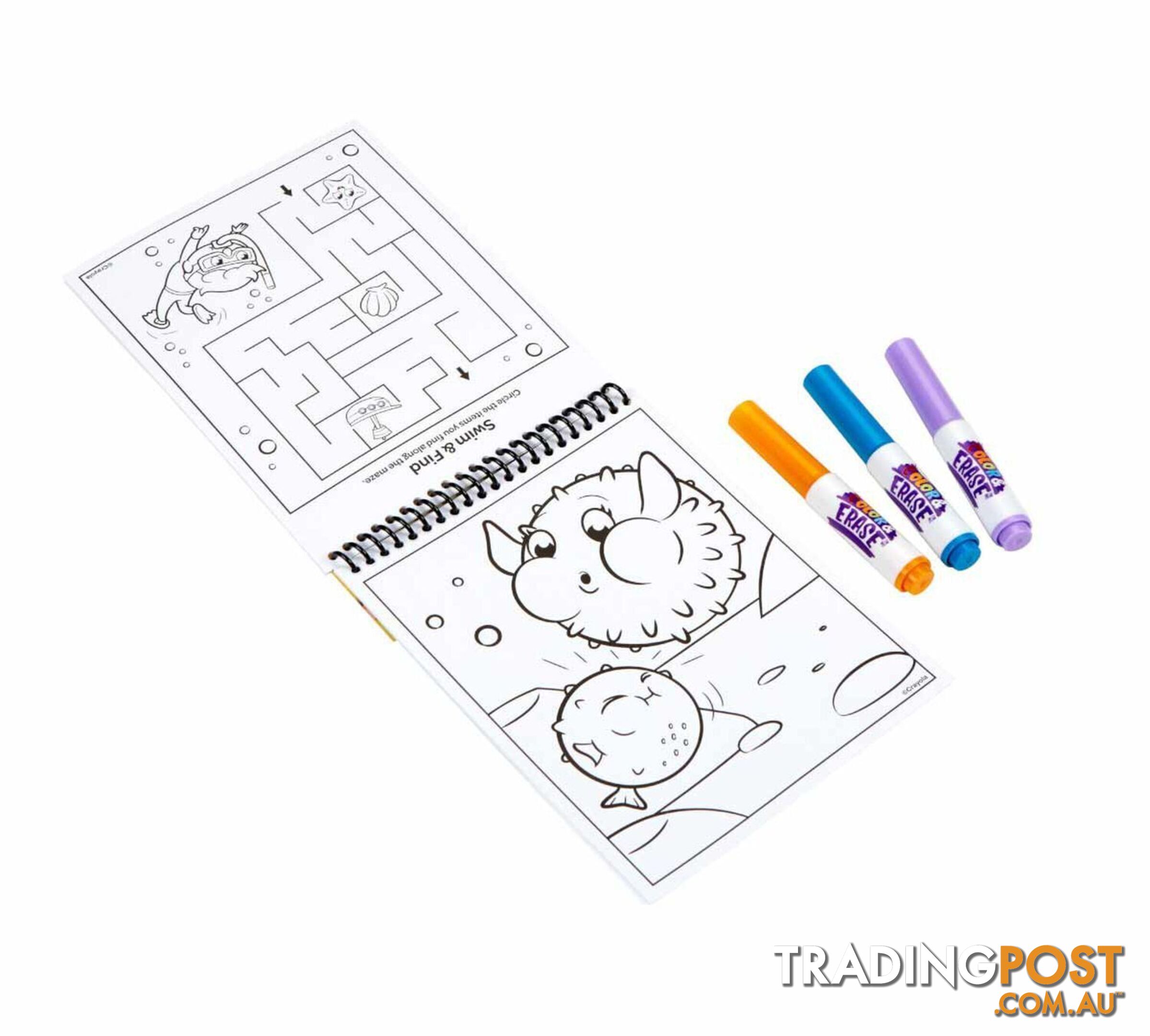 Crayola - Under The Sea Color & Erase Activity Pad With Markers - Bs811489 - 071662114893