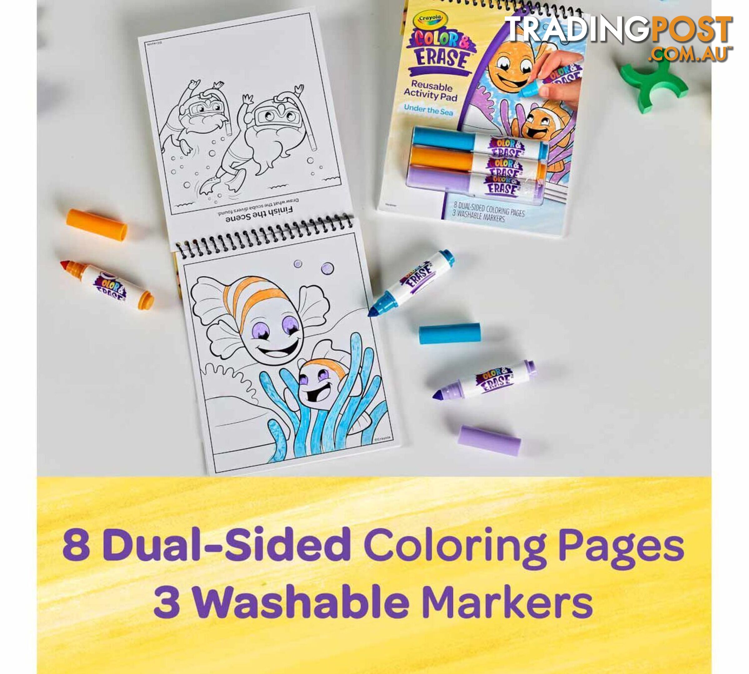 Crayola - Under The Sea Color & Erase Activity Pad With Markers - Bs811489 - 071662114893