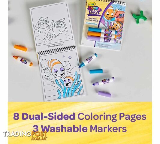 Crayola - Under The Sea Color & Erase Activity Pad With Markers - Bs811489 - 071662114893