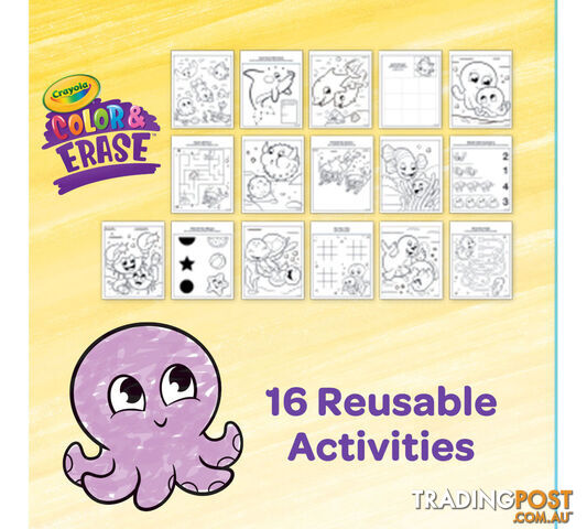 Crayola - Under The Sea Color & Erase Activity Pad With Markers - Bs811489 - 071662114893