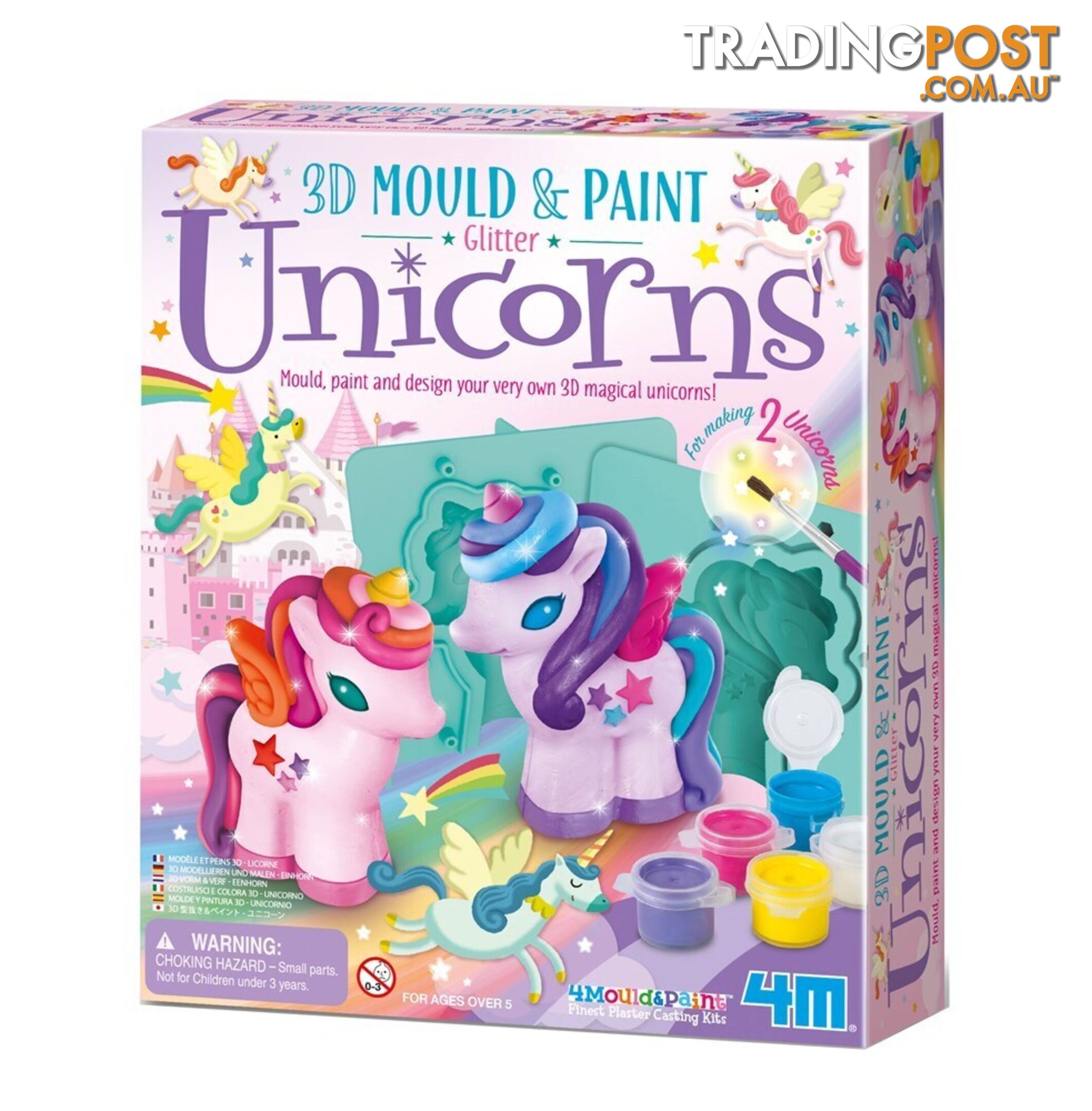 4m - Mould & Paint - 3D Glitter Unicorns - Johnco - Jpc4770 - 4893156047700