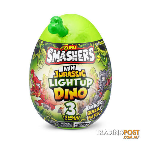 Zuru - Smashers Mini Jurassic Light Up Dino Egg Surprise - Assorted Styles (chosen At Random) - Azazt74107sq1 - 193052051363