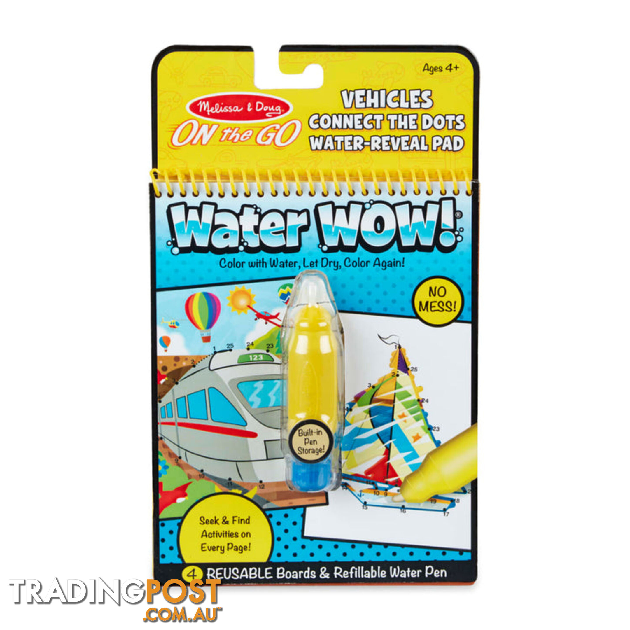 Melissa & Doug - Water Wow! Connect The Dots Vehicles - On The Go Travel Activity - Mdmnd31951 - 000772319515