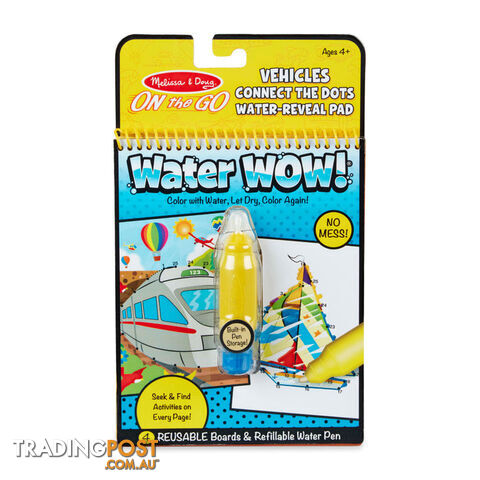 Melissa & Doug - Water Wow! Connect The Dots Vehicles - On The Go Travel Activity - Mdmnd31951 - 000772319515