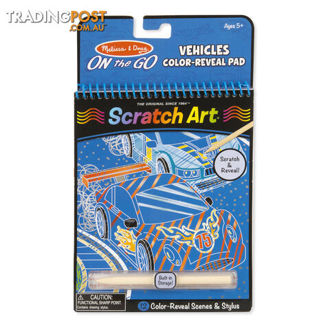 Melissa & Doug - On The Go Scratch Art Color Reveal Pad - Vehicles Mdmnd9141 - 0000772091411