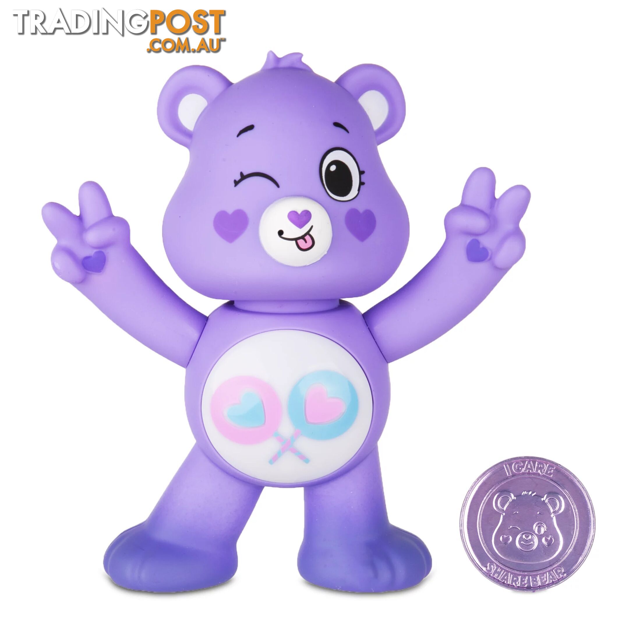 Care Bears - 5 Inch Interactive Figure - Share Bear - 50+ Reactions & Surprises! - Ages 4+ - Pr57781 - 885561220520