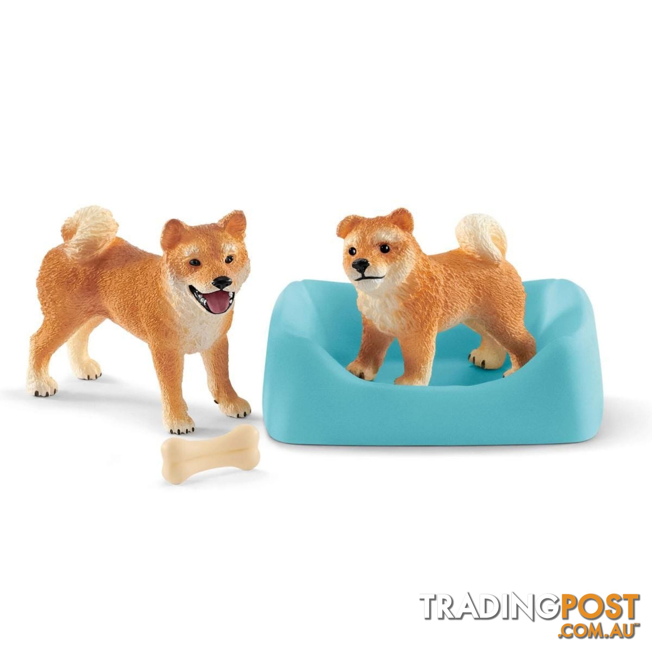 Schleich - Shiba Inu Mother And Puppy  Farm World Animal Figurine Sc42479 - 4055744029851