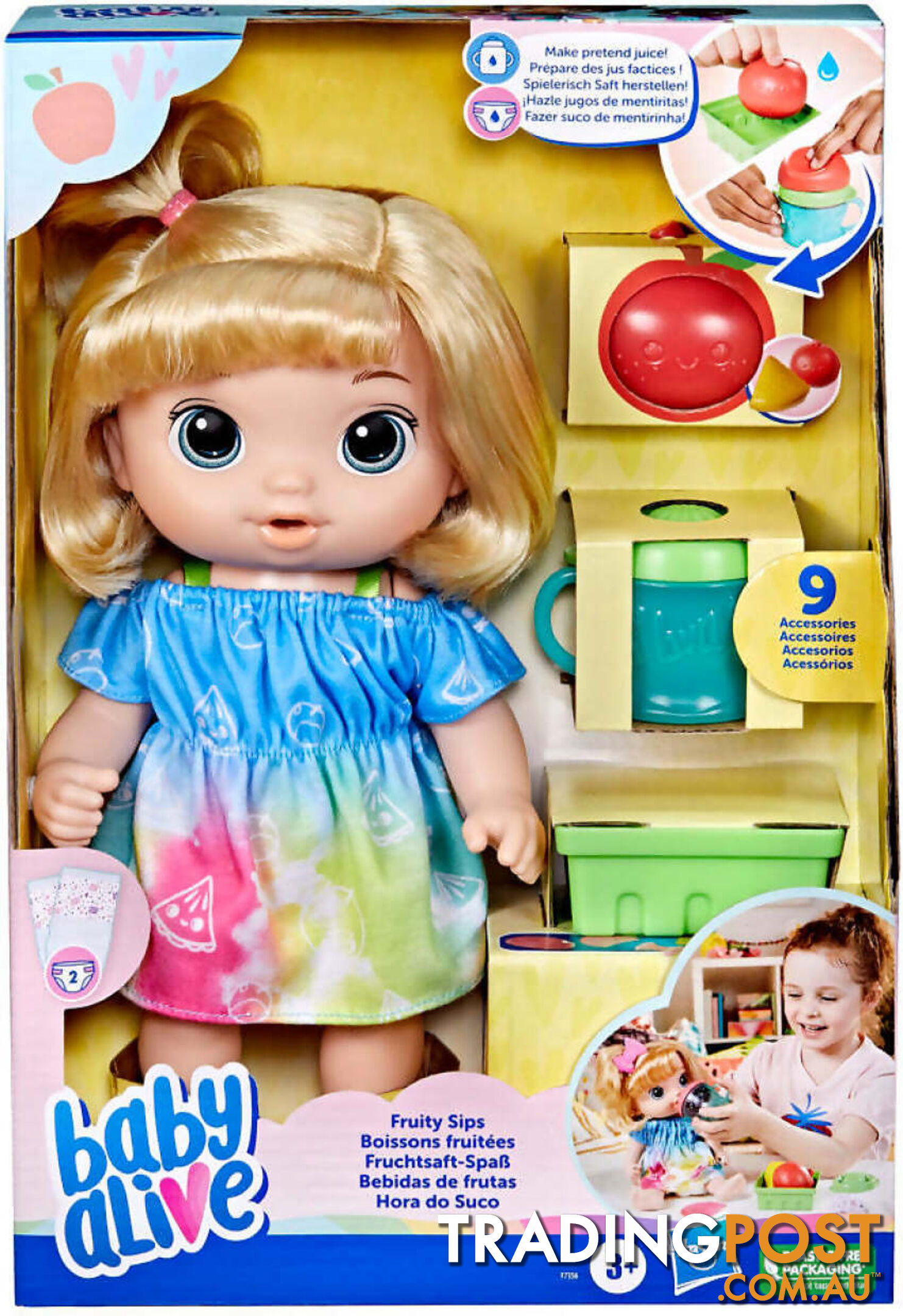 Baby Alive - Fruity Sips Apple Baby Doll Blonde Hair - Hasbro Hbf73565xoo - 5010996100467