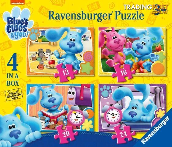 Ravensburger - Blue's Clues & You - 4 In A Box Jigsaw Puzzle 12pc 16pc 20pc 24pc - Mdrb03129 - 4005556031290