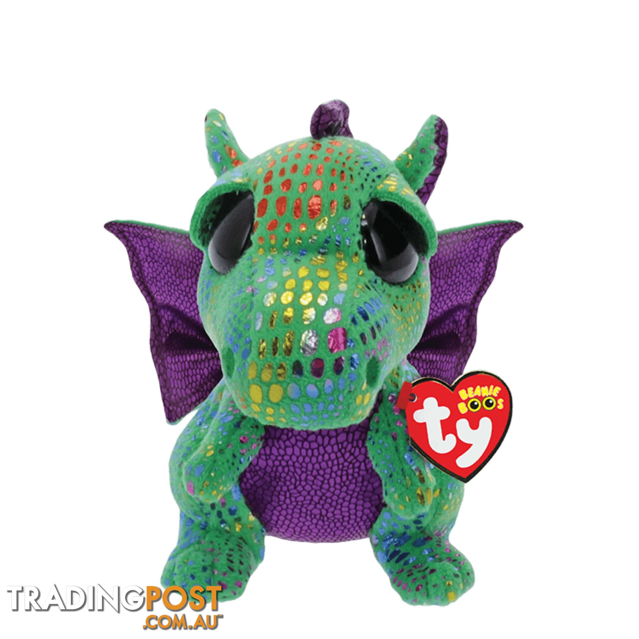 Ty Beanie Boos - Cinder - Green Dragon  - 41cm Large - 37099 - 008421370993