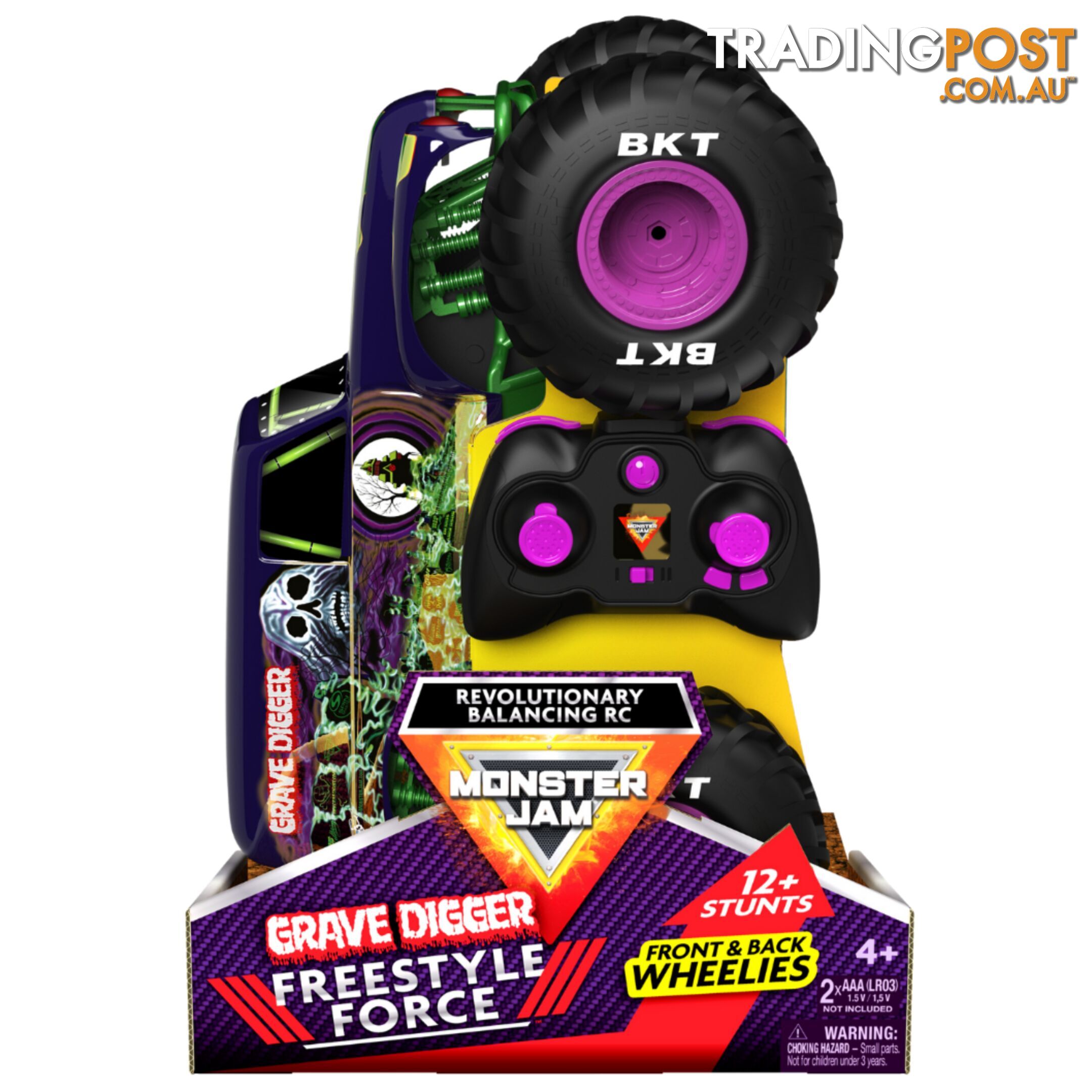 Monster Jam  - Remote Control Freestyle Force Grave Digger Monster Truck Si6060365 - 778988363706