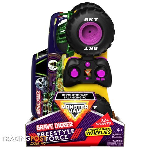 Monster Jam  - Remote Control Freestyle Force Grave Digger Monster Truck Si6060365 - 778988363706