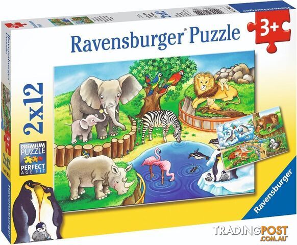 Ravensburger - Animals In The Zoo Jigsaw Puzzle 2 X 12pc - Mdrb076024 - 4005556076024