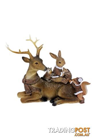 Cotton Candy - Xmas Sitting Reindeer W Bunny/squir - Xkn57 - 9353468012094